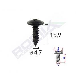 Surub fixare alfa romeo. fiat. bmw 4.7x15.9mm - negru set 10buc