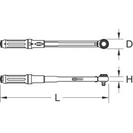 Cheie dinamometrica cu clichet 1/2 ergotorque precision cu buton rotativ. 40-200nm