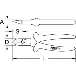 Slimpower cleste de taiat cu varf diagonal. 160mm