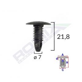 Clips tapiterie pentru honda/hyundai/toyota 7x21.8mm - negru set 10 buc