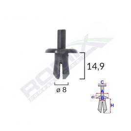 Clips fixare pentru audi mercedes opel 8x14.9mm negru - set 10 buc