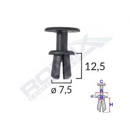 Clips fixare pentru bmw/skoda 7.5x12.5mm - negru set 10 buc