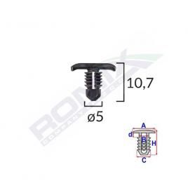 Clips tip garnitura pentru seat/vw 5x10.7mm - negru set 25 buc