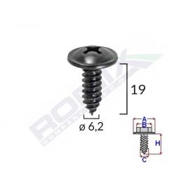 Surub cu cap incrucisat diametru 6.2mm lungime 19mm set 10 buc