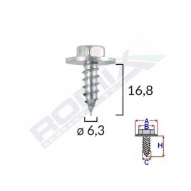 Surub cu saiba universal 6.3x16.8mm set 10 buc