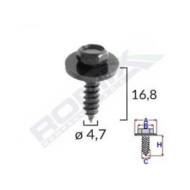 Surub universal fixare negru 4.7x16.8mm set 10 buc