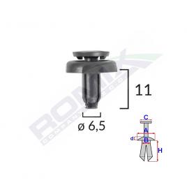 Clips fixare pentru toyota  6.5x11mm negru set 10 buc