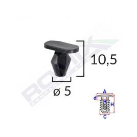 Clips pentru garnituri peugeot citroen 5x10.5mm negru set 10 buc