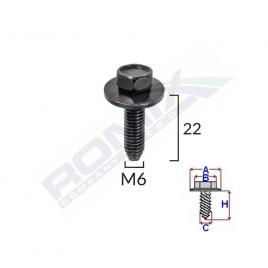 Surub fixare elemente exterior pentru peugeot citroen 6x22mm set 5 buc