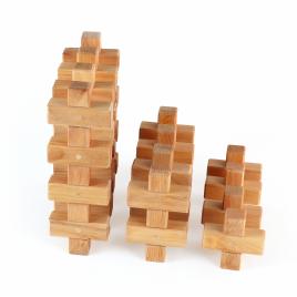 Blocuri din lemn in forma de plus+ set de construit cu 12 piese