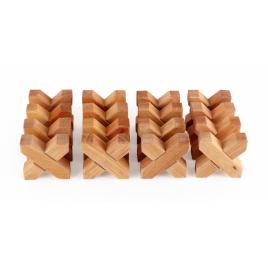 Blocuri din lemn in forma de x set de construit cu 16 piese