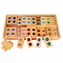 Set 45 piese din lemn cu pietre stralucitoare bauspiel