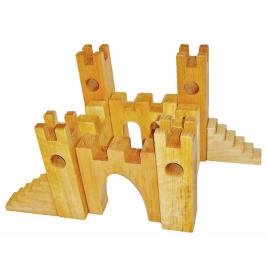 Set constructie castelul cavalerilor 10 piese din lemn