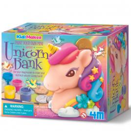 Set creativ - picteaza propria pusculita unicorn cu sclipici