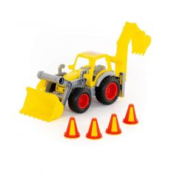 Excavator cu incarcator construck, 38x16x22 cm, polesie