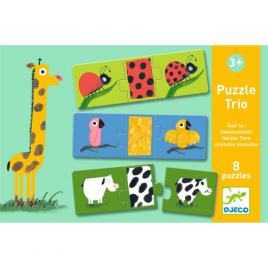Set 8 puzzle trio djeco animale dezbracate