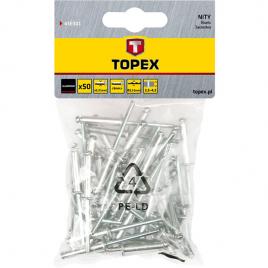 Set 50 buc. nituri de aluminiu 3,2 x 8 mm topex 43e301