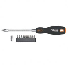 Set biti cu surubelnita flexibila si adaptor neo tools 04-212