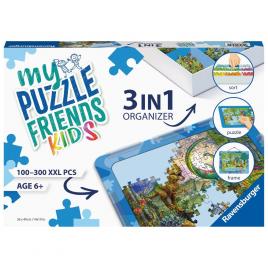 Organizator albastru 3 in 1 pentru puzzle ravensburger