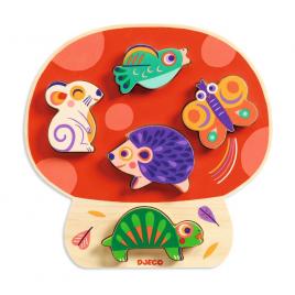 Puzzle djeco din lemn 5 piese - ciupercuta anianco