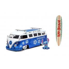 Autobuz metalic volkswagen t1 si figurina stitch scara 1:24