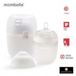 Biberon anticolici mombella breast-like 210 ml, tetina m flux mediu, 100% silicon, ivory