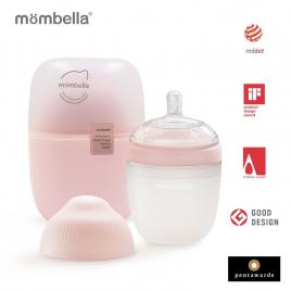 Biberon anticolici mombella breast-like 210 ml, tetina m flux mediu, 100% silicon, old roze