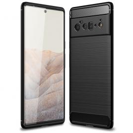 Husa carbon silicone pentru google pixel 6 pro, negru