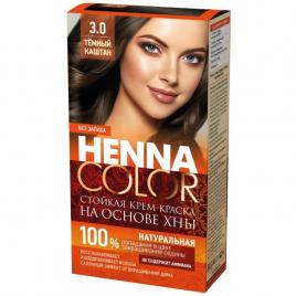 Vopsea de par permanenta fara amoniac Henna Color 3.0 Castaniu inchis  , FITO COSMETIC, 115 ml