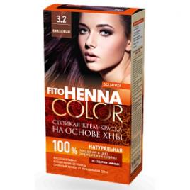 Vopsea de par permanenta fara amoniac Henna Color 3.2 Brun Violet , FITO COSMETIC, 115 ml