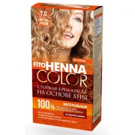Vopsea de par permanenta fara amoniac Henna Color 7.0 blond deschis, FITO COSMETIC, 115 ml