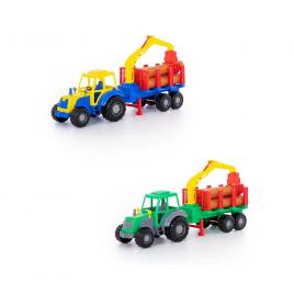 Tractor cu remorca + lemne - altay 61x17x25 cm polesie