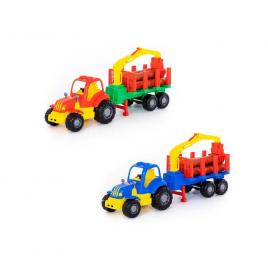 Tractor cu remorca + lemne - hardy 47x13x20 cm polesie