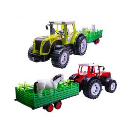 Tractor cu remorca si 2 animale 54 cm