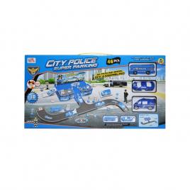 Parcare + masini politie + accesorii 46 piese/cutie