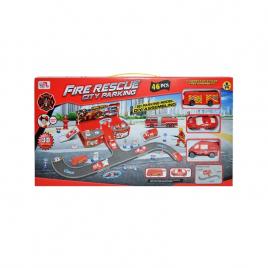 Parcare + masini pompieri + accesorii 46 piese/cutie