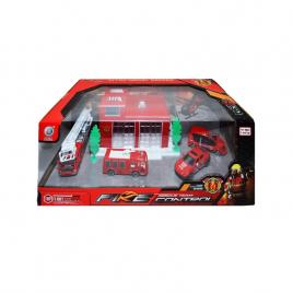 Play set pompieri - sediu + accesorii din metal