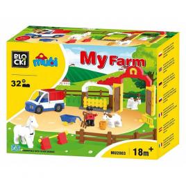 Blocki mubi ferma+tractor 32 piese