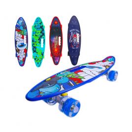 Placa skateboard cu roti silicon led