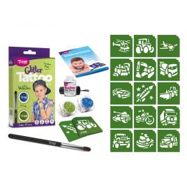 Set tatuaje cu sclipici vehicles