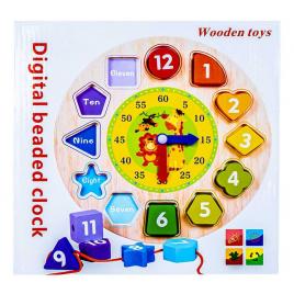 Puzzle educativ din lemn ceas