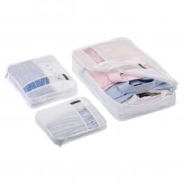 Set 3 accesorii de organizare bagaje Vivo, EFG1023, alb