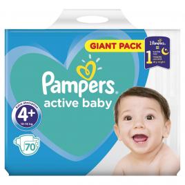 Scutece pampers active baby 4+ giant pack 70 buc