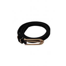 Curea subtire, texturat, Black, ZB0004