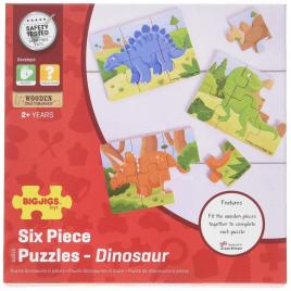 Set 3 puzzle din lemn - dinozauri