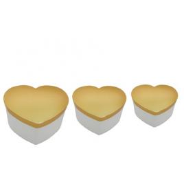 Cutii inima cu capac auriu 3-31