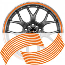 Set 16 inele din autocolant pentru jante culoare orange lucios