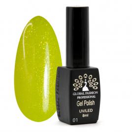 Oja semipermanenta, Global Fashion, Disco Summer 8 ml, Verde 01