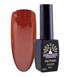 Oja semipermanenta, Global Fashion, London 8 ml, Rosu maroniu 51