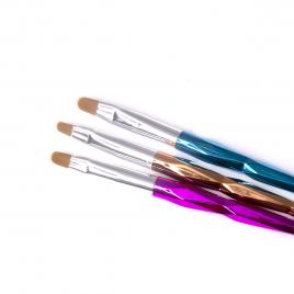 Set 3 pensule pentru gel, Nr. 4, 6, 8 , Multicolor